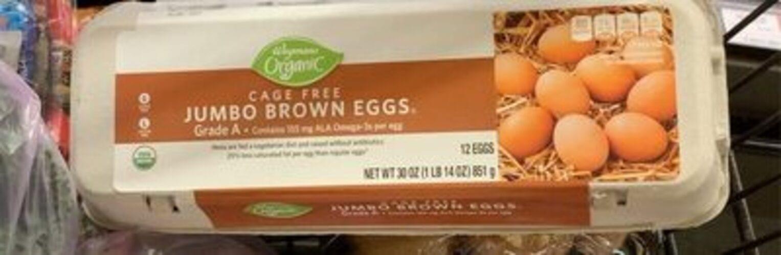 Wegman's Organic Jumbo Brown Eggs 63 g, Nutrition Information Innit