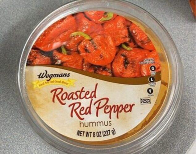 Wegmans Hummus, Roasted Red Pepper Mediterranean Food 8 oz, Nutrition