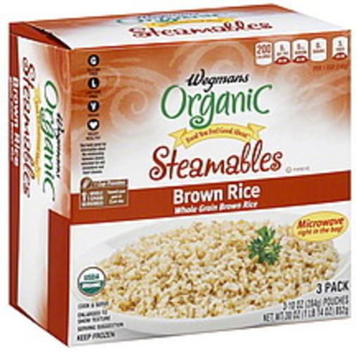 Wegmans Brown, Steamables, Organic Rice - 3 ea