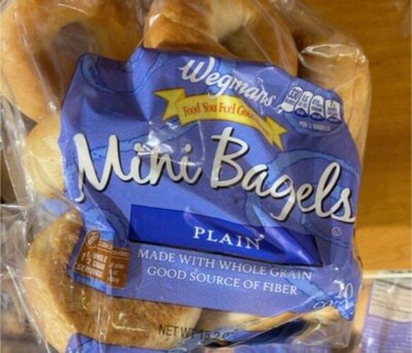 Wegmans Mini, Plain Bagels 10 ea, Nutrition Information Innit