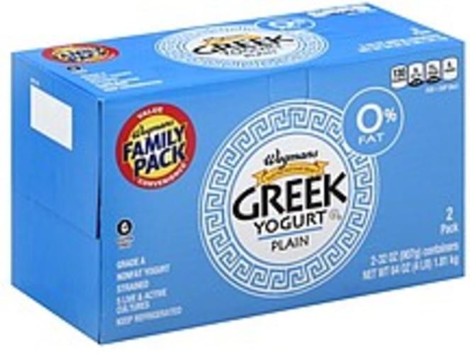 Wegmans Greek, Nonfat, Strained, Plain, FAMILY PACK Yogurt - 2 ea