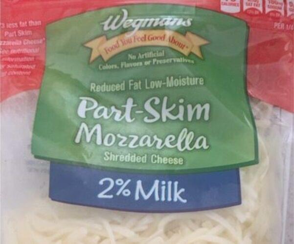 Wegmans Mozzarella Shredded Cheese 8 oz, Nutrition Information Innit