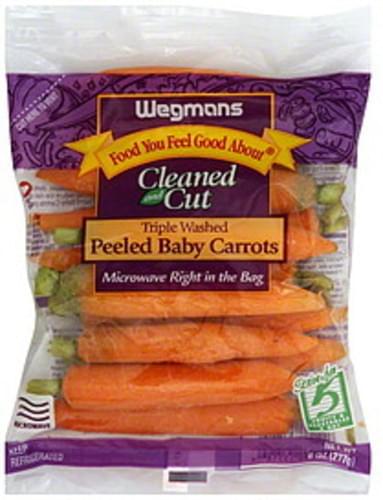 Wegmans Peeled Baby, Tripled Washed, Cleaned and Cut Carrots - 8 oz