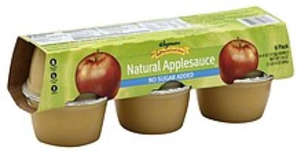 Wegmans No Sugar Added, Natural, 6 Pack Applesauce 6 ea, Nutrition