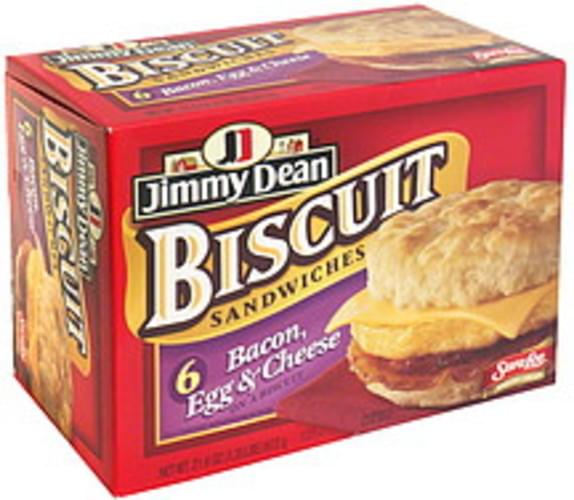 Jimmy Dean Bacon, Egg & Cheese Biscuit Sandwiches 6 ea, Nutrition Information Innit
