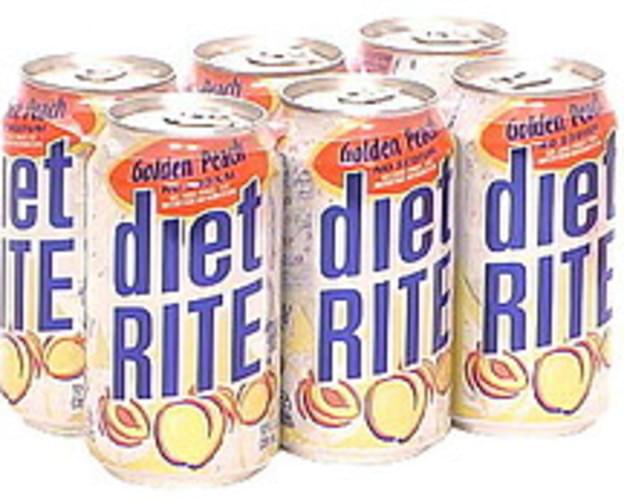 Diet Rite Golden Peach Flavored Soda 6 ea, Nutrition Information Innit
