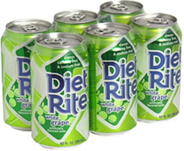 Diet Rite White Grape Flavored Soda 6 ea, Nutrition Information Innit