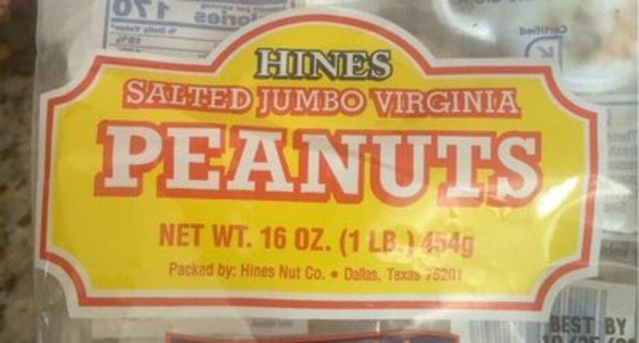 Hines Salted Roasted Jumbo Virginia Peanuts 16 oz, Nutrition