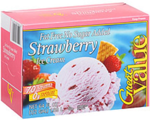 Great Value Fat Free No Sugar Added Strawberry Ice Cream - 64 oz