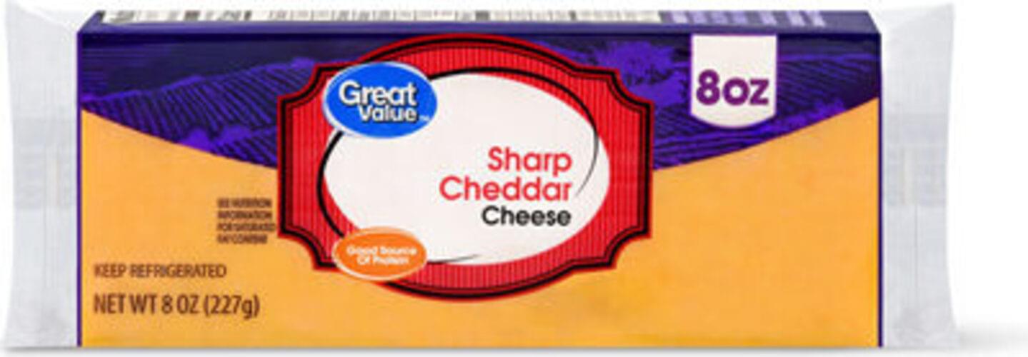 Great Value Sharp Cheddar Cheese 28 g, Nutrition Information Innit