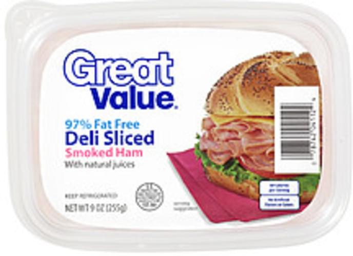 Great Value Deli Sliced Smoked Ham 9 oz, Nutrition Information Innit