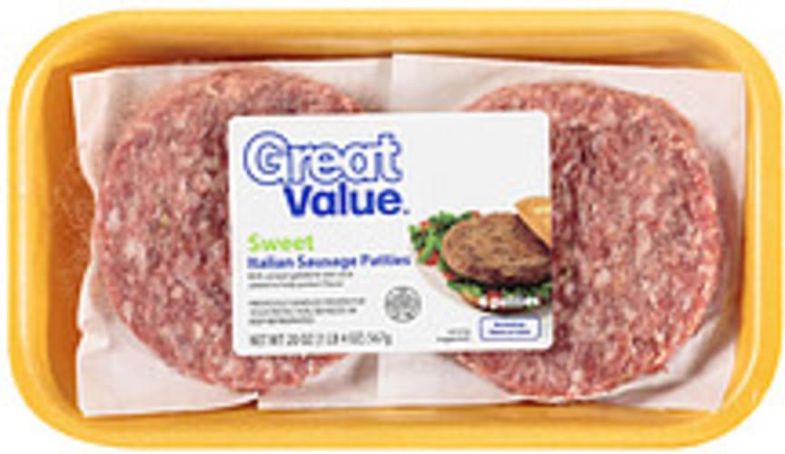 Great Value Sweet Italian Sausage Patties 20 oz, Nutrition