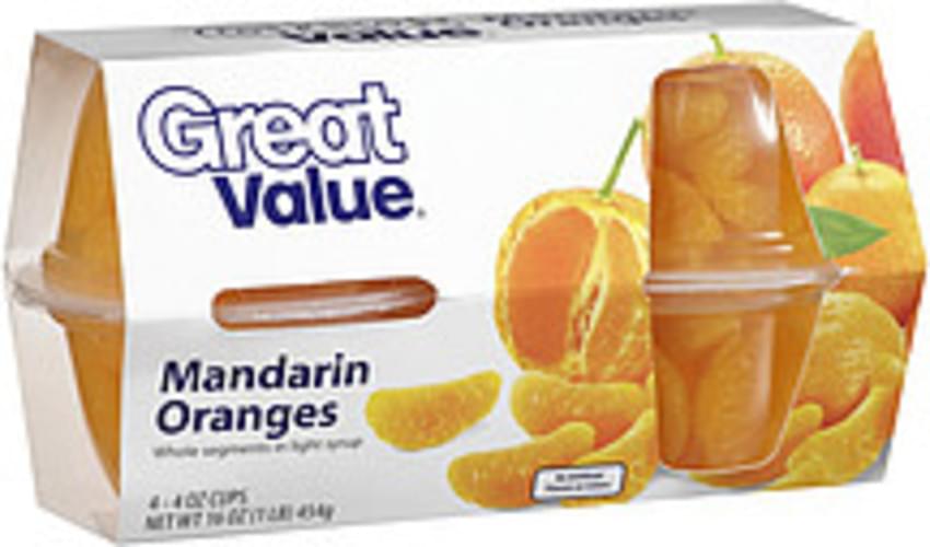 Great Value 4 Oz Cups Mandarin Oranges 4, Nutrition Information Innit