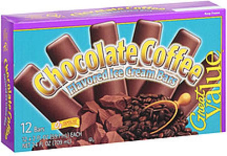 Great Value Chocolate Coffee Flavored Ice Cream Bars 24 oz, Nutrition