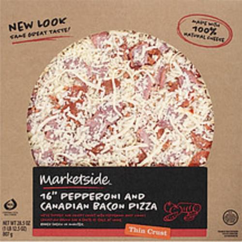 Marketside 16 Inch Pepperoni and Canadian Bacon Thin Crust Pizza 28.5