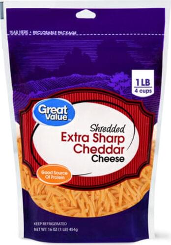 Great Value Shredded Extra Sharp Cheddar Cheese 28 G Nutrition Great Value Shredded Extra Sharp Cheddar Cheese 28 G Nutrition