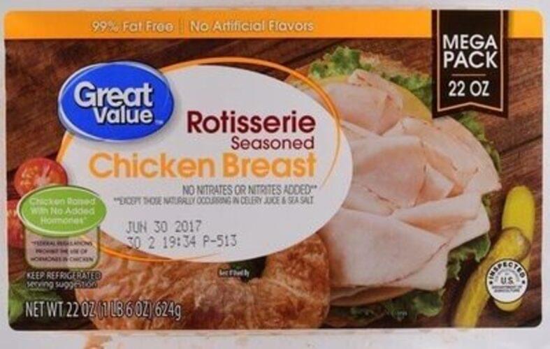 Great Value Rotisserie Seasoned Chicken Breast 56 g, Nutrition