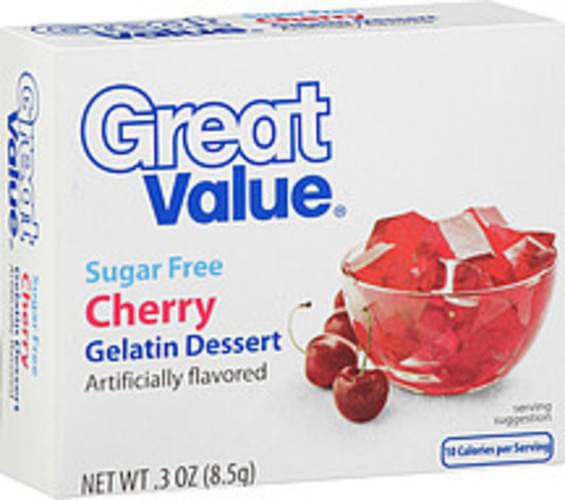 Great Value Sugar Free Cherry Gelatin Dessert 0.3 oz, Nutrition