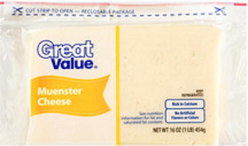 Great Value Muenster Cheese 16 oz, Nutrition Information Innit