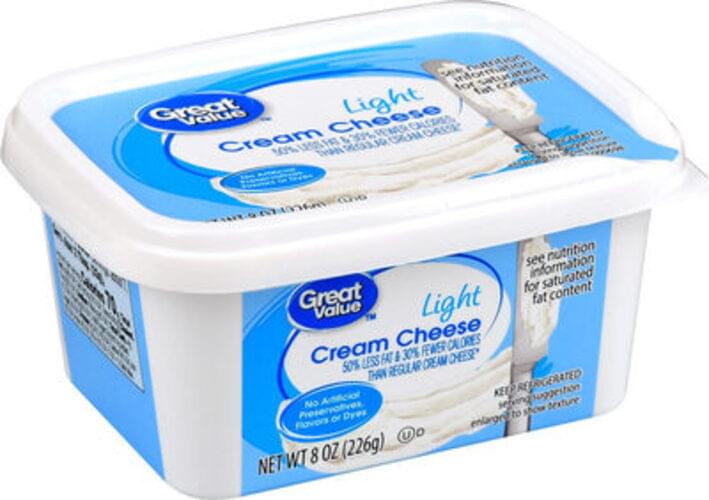 Great Value Light Cream Cheese Spread 8 oz, Nutrition Information Innit