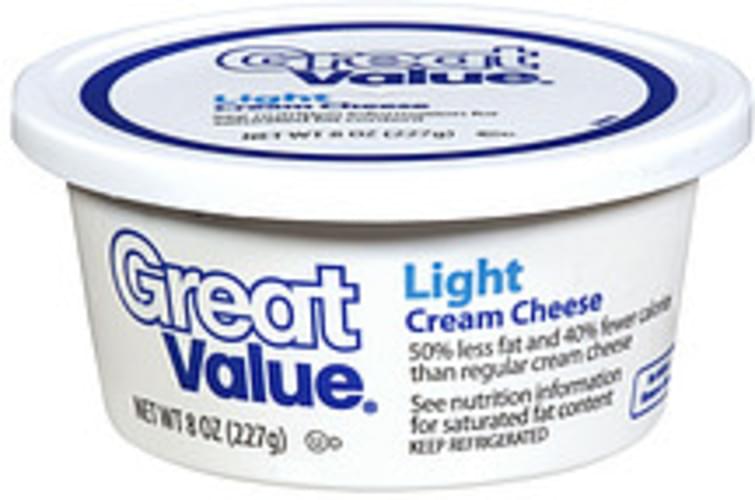 Great Value Light Cream Cheese Spread - 8 oz, Nutrition ...