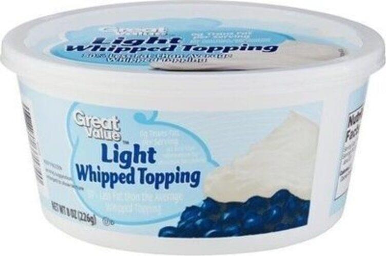 Great Value Fat Free Whipped Topping 8 oz, Nutrition Information Innit