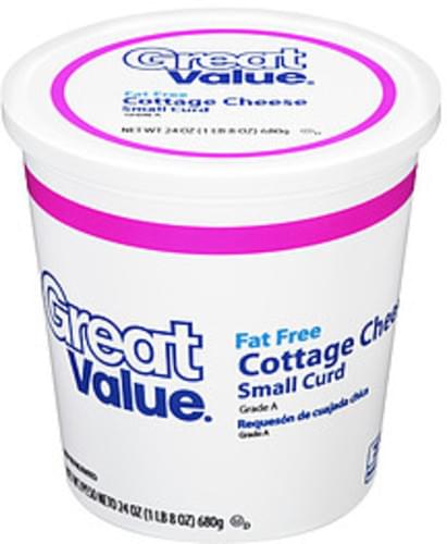 Great Value Fat Free Small Curd Cottage Cheese 24 Oz Nutrition