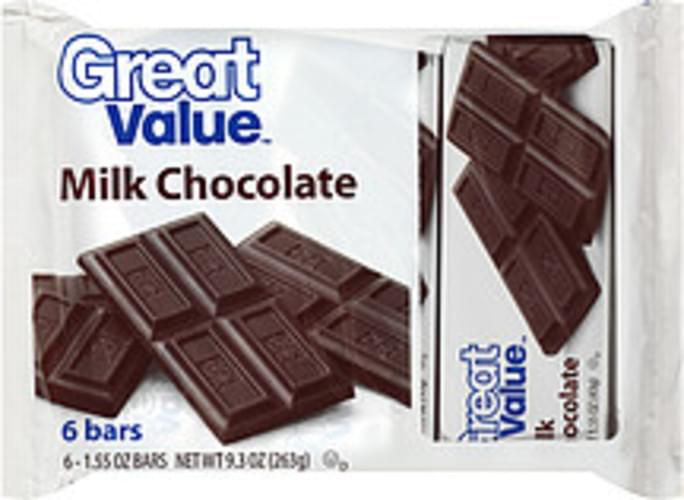 Great Value Milk Chocolate 1.55 Oz Bars 6, Nutrition Information Innit