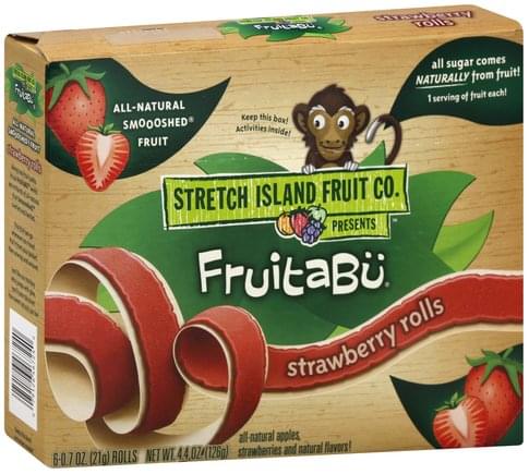 Fruitabu Strawberry Fruit Rolls - 6 ea, Nutrition Information | Innit