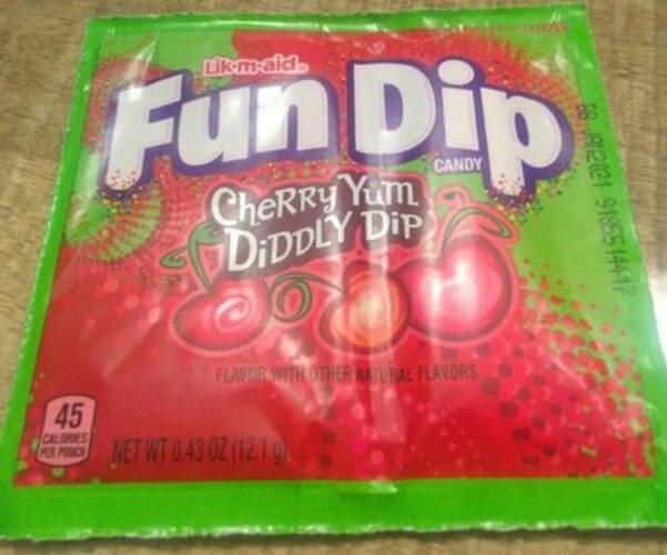 Fun Dip Cherry Yum, Diddly Dip Candy 0.43 oz, Nutrition Information