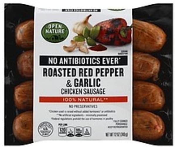 Open Nature Chicken, Roasted Red Pepper & Garlic Sausage - 12 oz