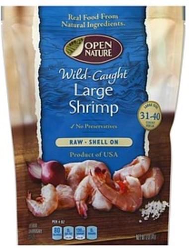 Open Nature Raw, Wild-Caught, Shell On, Large Shrimp - 12 oz