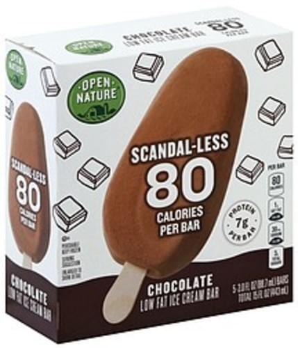 Open Nature Low Fat, Chocolate Ice Cream Bar - 5 ea