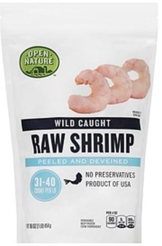 Open Nature Raw, Wild Caught, Peeled and Deveined Shrimp - 16 oz
