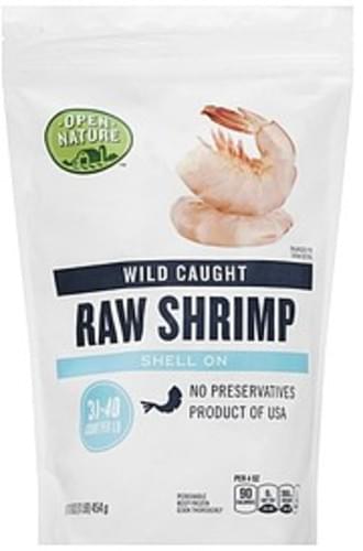 Open Nature Raw, Wild Caught, Shell On Shrimp - 16 oz