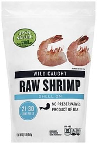 Open Nature Raw, Wild Caught, Shell On Shrimp - 16 oz