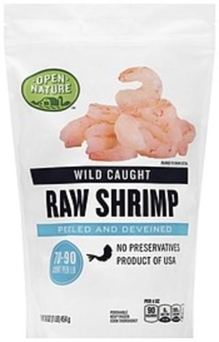 Open Nature Raw, Wild Caught, Peeled and Deveined Shrimp - 16 oz