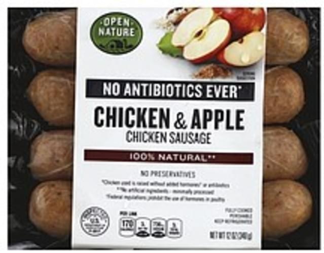 Open Nature Chicken & Apple Chicken Sausage - 12 oz