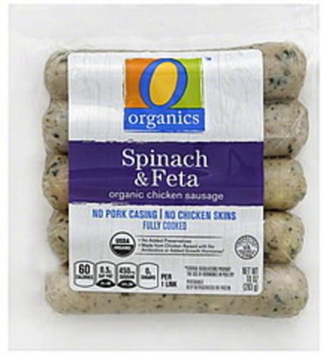 O Organics Organic, Spinach & Feta Chicken Sausage - 10 oz