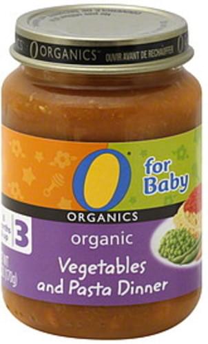 O Organics Organic, 3 (8 Months & Up) Vegetables and Pasta Dinner - 6 oz
