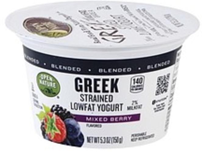 Open Nature Greek, Lowfat, Strained, Blended, Mixed Berry Flavored