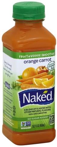 Naked Orange Carrot 100% Fruit and Veg Juice Smoothie 