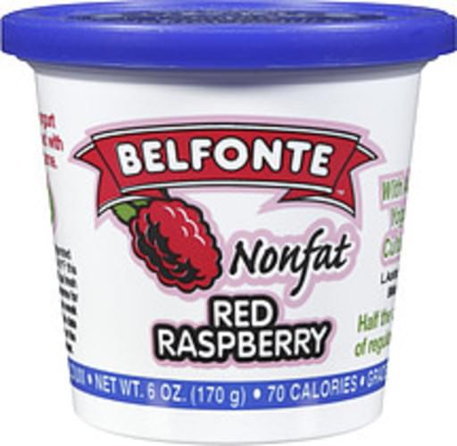 Belfonte Nonfat Red Raspberry Yogurt 6 oz, Nutrition Information Innit