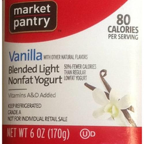 Market Pantry Vanilla Blended Light Yogurt 170 g, Nutrition