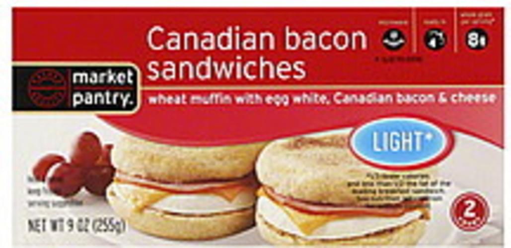 Market Pantry Light Canadian Bacon Sandwiches 2 ea, Nutrition Information Innit