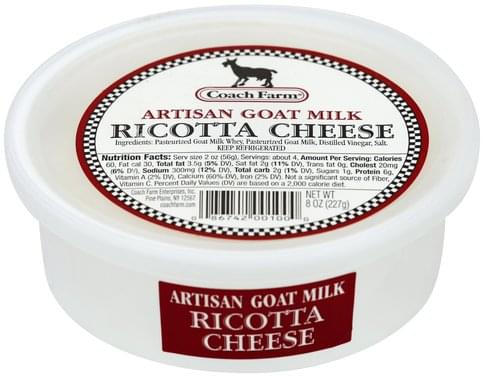Coach Farm Ricotta, Artisan Goat Milk Cheese - 8 oz