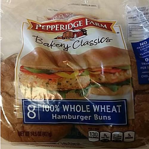 Pepperidge Farm Whole Wheat Hamburger Buns 51 g, Nutrition