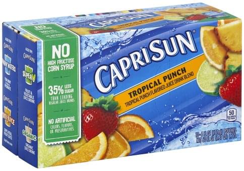 Capri Sun Tropical Punch Juice Drink Blend - 10 ea, Nutrition