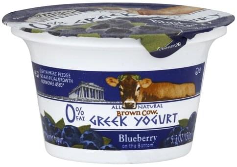 Brown Cow Nonfat, Greek, Blueberry on the Bottom Yogurt - 5.3 oz