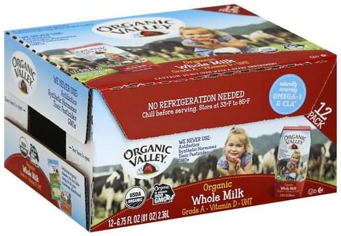Organic Valley Whole, Organic, 12 Pack Milk - 12 ea, Nutrition ...